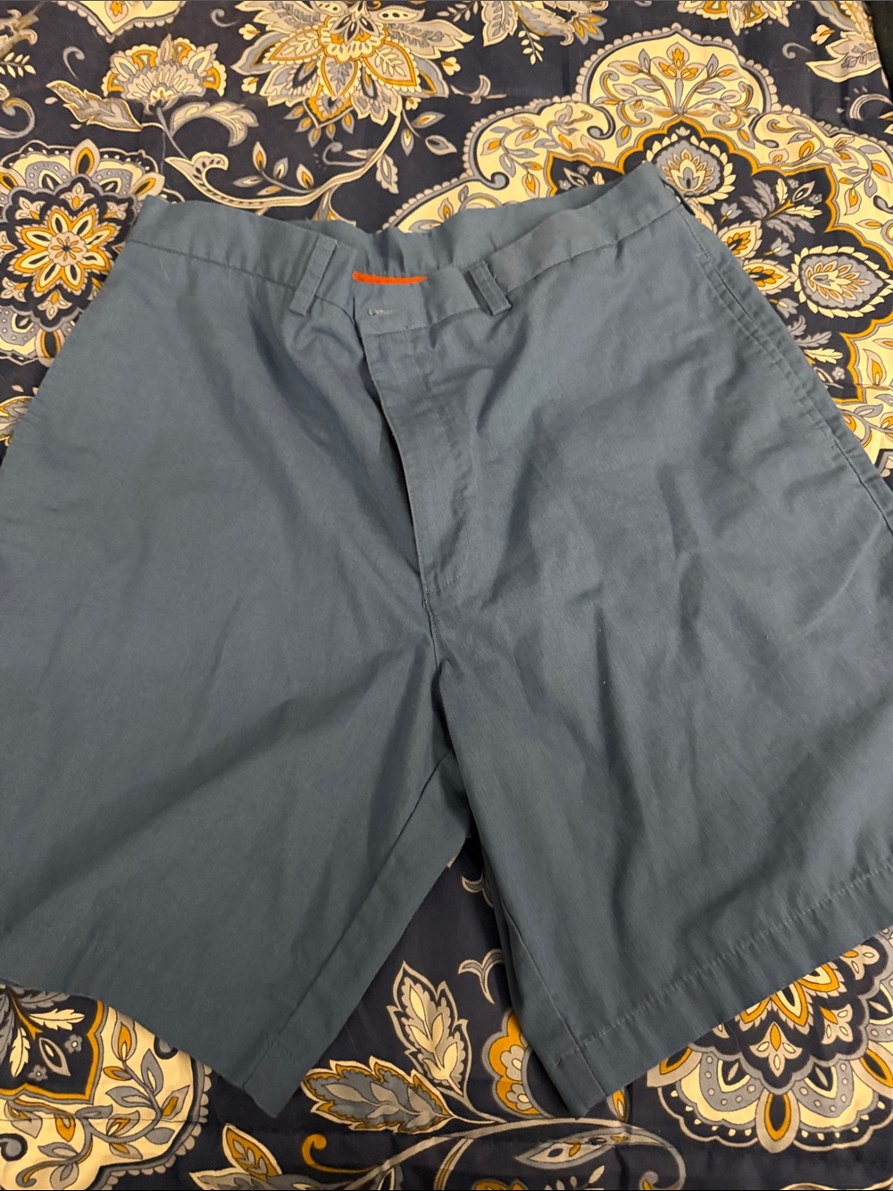 Roundtree & Yorke Slate Blue Flat Front Men's Shorts